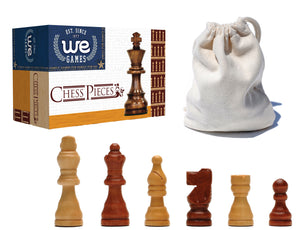 French Staunton Wood Chessmen with 2.5 inch King - American Chess Equipment