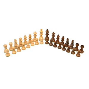 Classic Staunton Chessmen – Weighted & Handpolished Wood with 3.75 in. King - American Chess Equipment