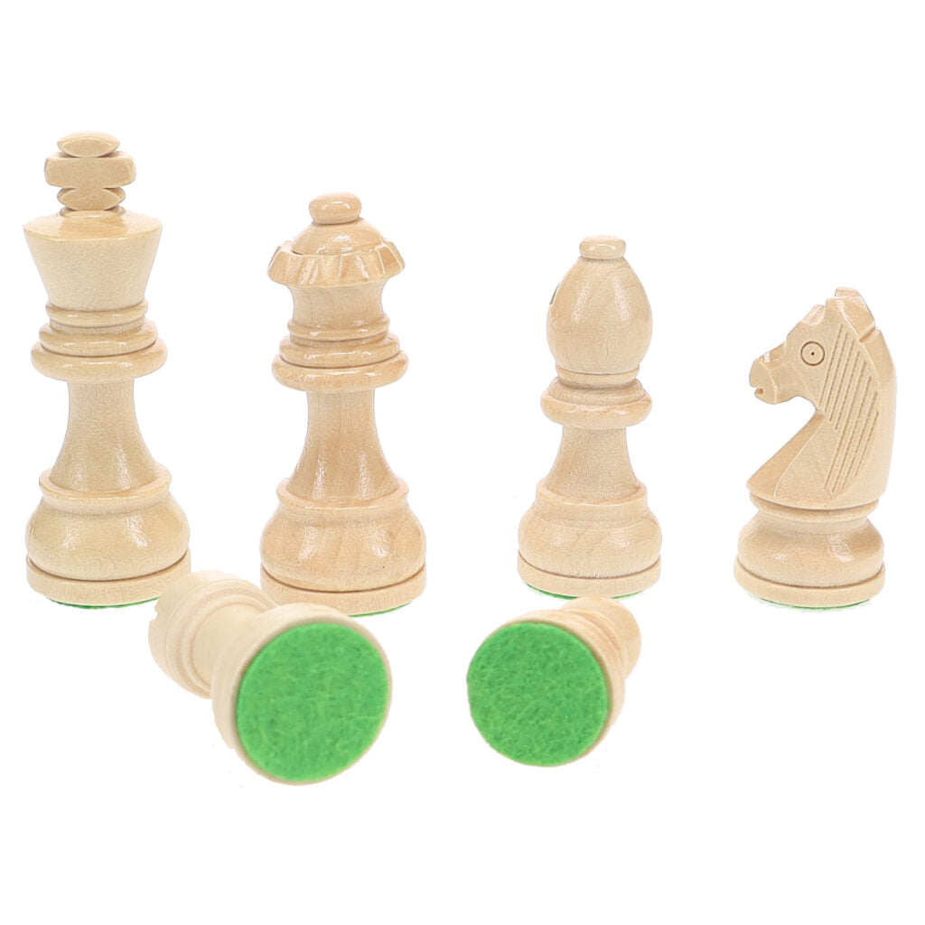 A&A 15 inch Wooden Folding Chess & Checkers Set w/ 3 inch King Height  Staunton Chess Pieces / 2 Extra Queens / 2 in 1 Board Game
