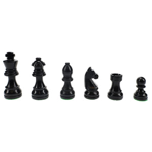 WE Games Black Stained French Staunton Wood Chess Pieces – Weighted – King measures 3 in.