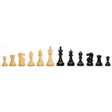 Classic Staunton Chessmen – Weighted & Handpolished Black Stained Wood with 3 in. King - American Chess Equipment