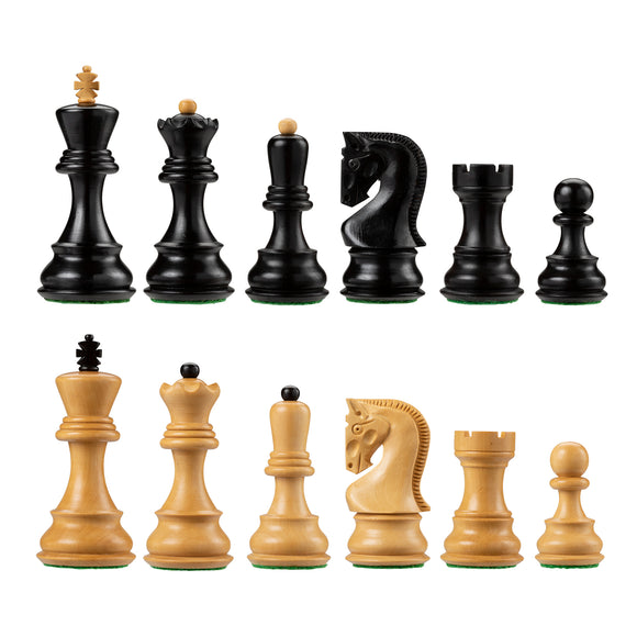 Zagreb Chess Pieces - Ebonized/Boxwood - 3.75