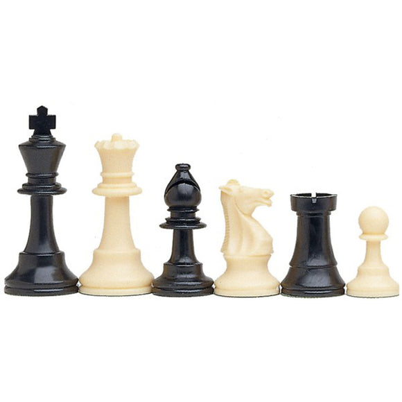 Best Value Staunton tournament chess pieces - black and cream plastic chessmen with 3.75 inch king - American Chess Equipment