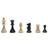 WE Games Classic Tournament Staunton Chessmen - Heavy Weighted Black & Cream Plastic Set with 3.75 Inch King - American Chess Equipment