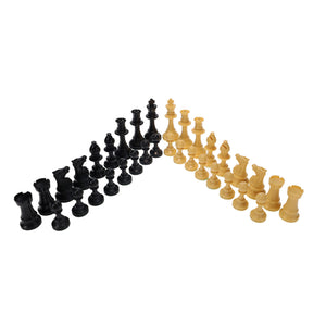 WE Games Classic Tournament Staunton Chessmen - Solid Black & Cream Plastic Set with 3.75 Inch King