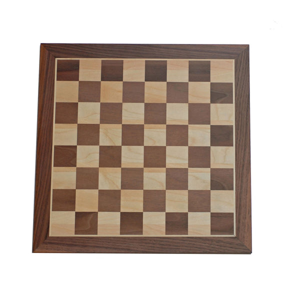 Classic Walnut Chess Board - Comes in 12, 15, and 19 inches - American Chess Equipment