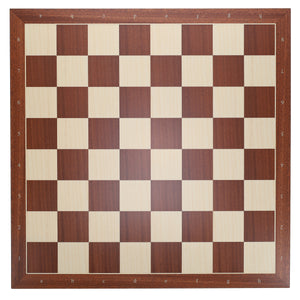 Mahogany and Sycamore Wooden Chess Board with Algebraic Notation – 21.25 inches