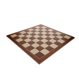 Mahogany and Sycamore Wooden Chess Board with Algebraic Notation – 21.25 inches