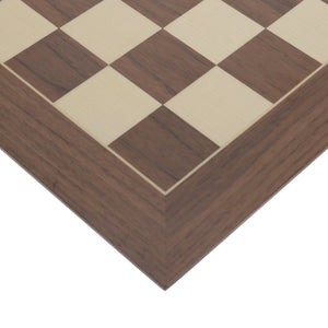 Deluxe Walnut and Sycamore Wooden Chess Board – 21.25 inches