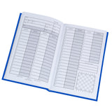 WE Games Hardcover Chess Scorebook & Notation Pad - Soft Touch - Blue