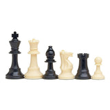 We Games Compact Tournament Chess Set in Assorted Colors with Silicone Chess Board & Plastic Tournament Pieces with 3.75 in. King, 20 Inch Board - American Chess Equipment