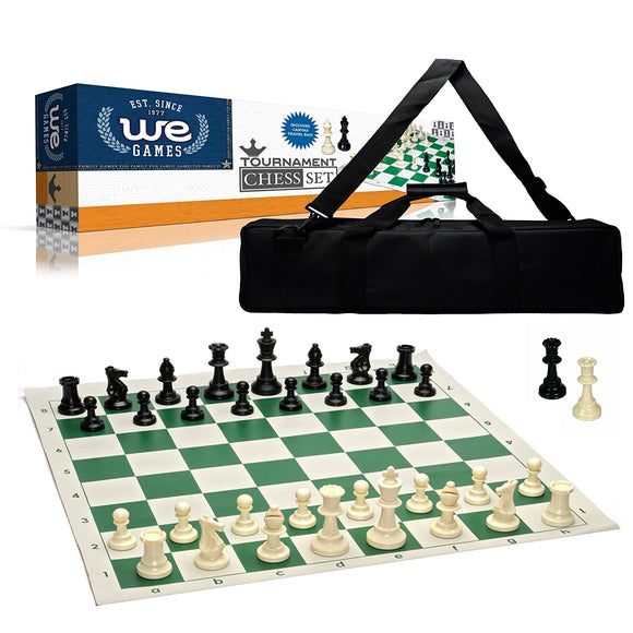 WE Games Tournament Chess Set with Canvas Bag - 3 3/4