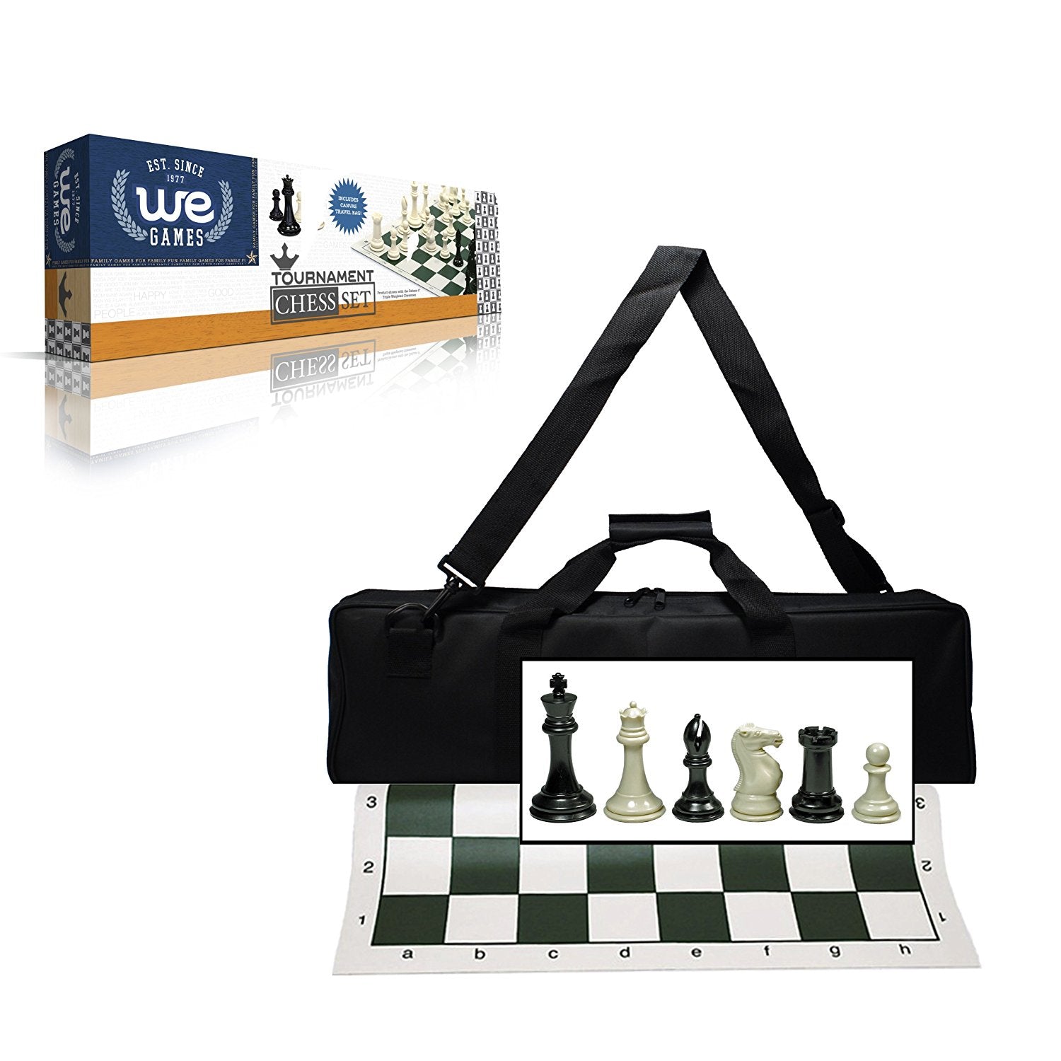 WE Games Best Value Tournament Chess Set - 20 in. Vinyl Board