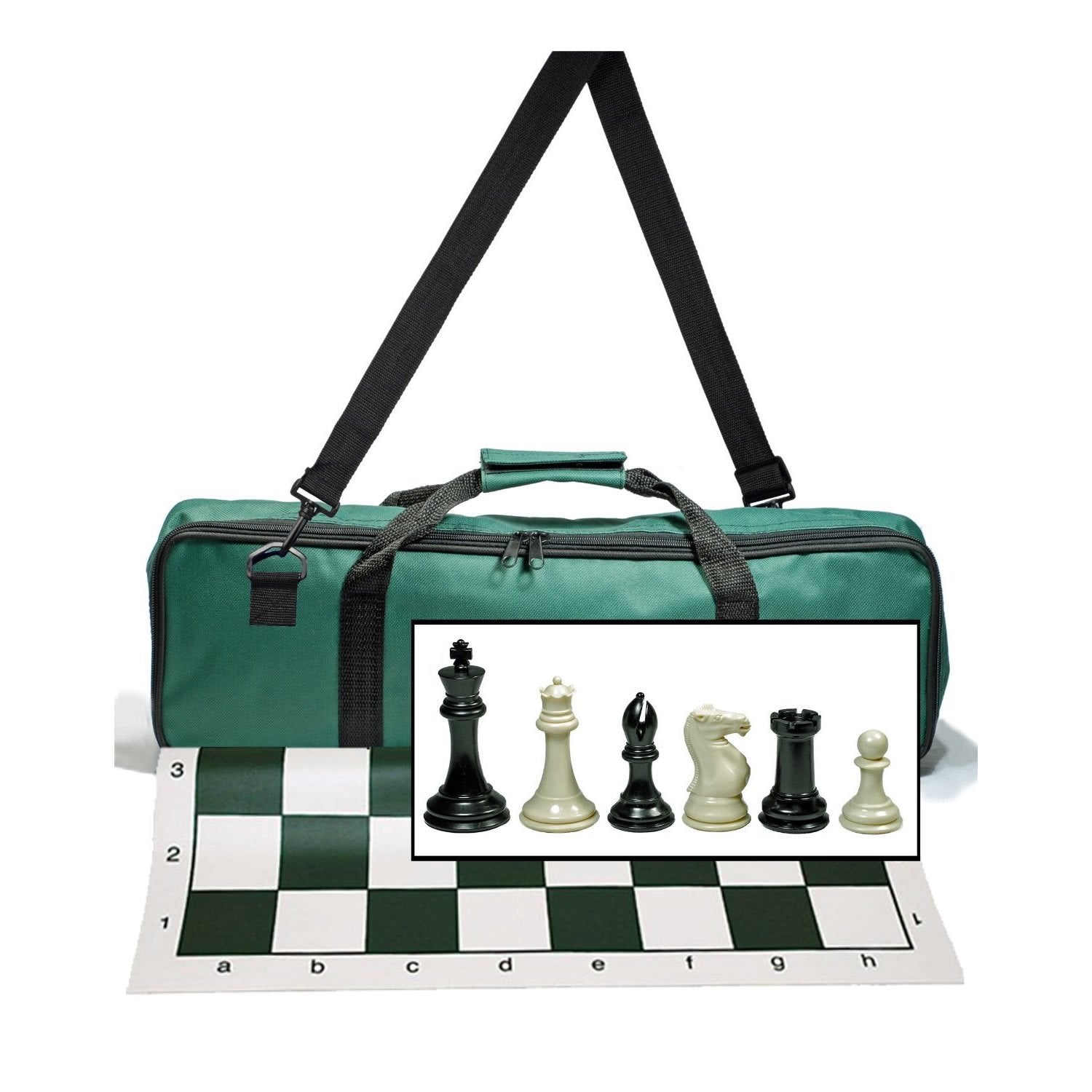  Three or Four Players Chess Set：A Leather Game Mat + 4 Packs of  Pieces (64 Pieces) + 1 Game Manual + A Drawstring Storage Bag. A Strategy  Chess Game for 2-4 Players : Toys & Games