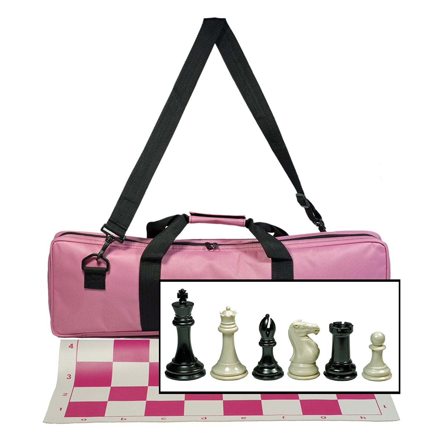  WE Games Four Player Chess Set, Chess Board for Team Chess,  Combination Chess Game for Up to 4 Players, Unique Chess Sets for Adults  and Kids, Roll Up Vinyl Chess Mat