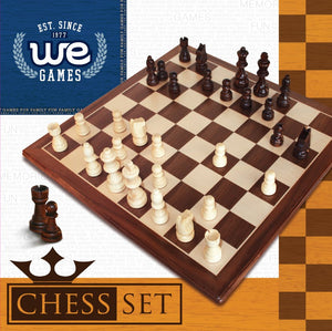 Classic Chess Set – Walnut Wood Board 12 in. - American Chess Equipment