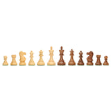 Grand English Style Chess Set – Weighted Pieces & Walnut Root Wood Board 19 in. - American Chess Equipment