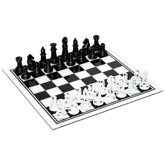 Black and Clear Glass Chess Set - American Chess Equipment