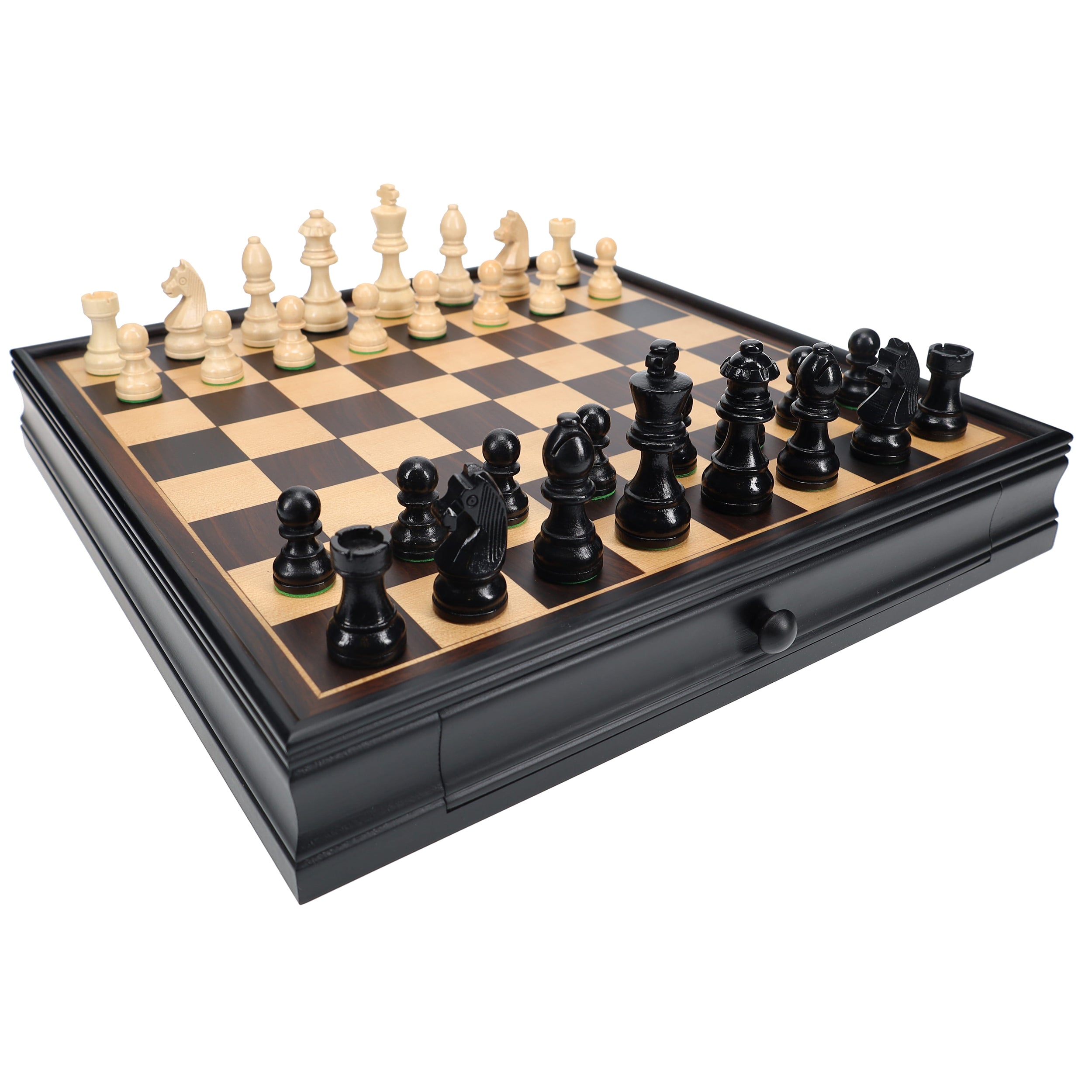 WE Games French Staunton Chess & Checkers Set - Weighted Pieces