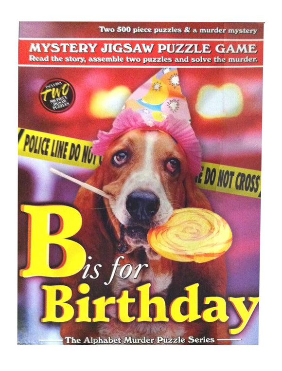 Mystery Jigsaw Puzzle Game – B Is For Birthday – Two, 500 piece puzzles - American Chess Equipment