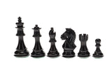 Luxury Staunton Bridle Knight Chess Pieces - Ebonized and Boxwood, 4 inch king
