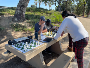 Bobby Fischer Green Tournament Roll-up Chess Board - Vinyl
