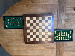 17.5" Rosewood Pedestal Chess Board with 1.75" squares and 3" king