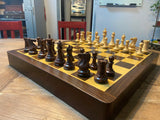 21" Rosewood Pedestal Chess Board with 2.25" squares and 4" King - Item #46
