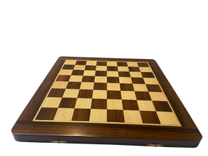 4.15" Rosewood Metaball Chess Set with folding 18" Rosewood Chess Board and fitted storage