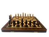 4.15" Rosewood Metaball Chess Set with folding 18" Rosewood Chess Board and fitted storage
