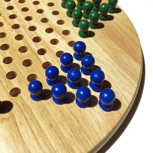 WE Games Solid Wood Chinese Checkers with Wooden Pegs – 11.5 inch Diameter
