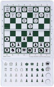 WE Games Mini White Logo Magnetic Pocket Chess Set - 6 x 3.25 in.