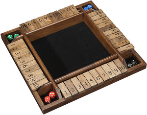 WE Games 4-Player Shut the Box - Large Coffee Table Version - 14 inches