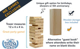 WE Games Wood Block Stacking Tower that Tumbles Down When you Play (12 Inch when Packaged)