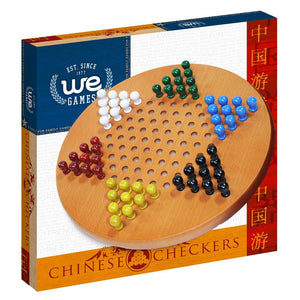 WE Games Solid Wood Chinese Checkers with Wooden Pegs – 11.5 inch Diameter