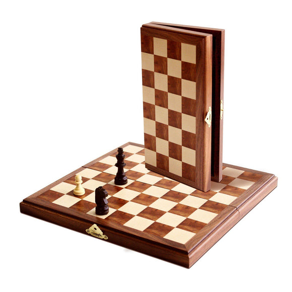 Magnetic Folding Walnut Wood Chess Set