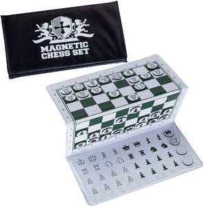 WE Games Mini White Logo Magnetic Pocket Chess Set - 6 x 3.25 in.