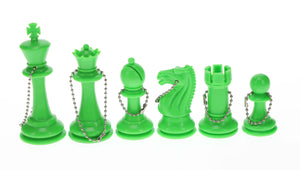 New Keychain Bag Tag Chessmen -Includes 16 pieces in assorted colors